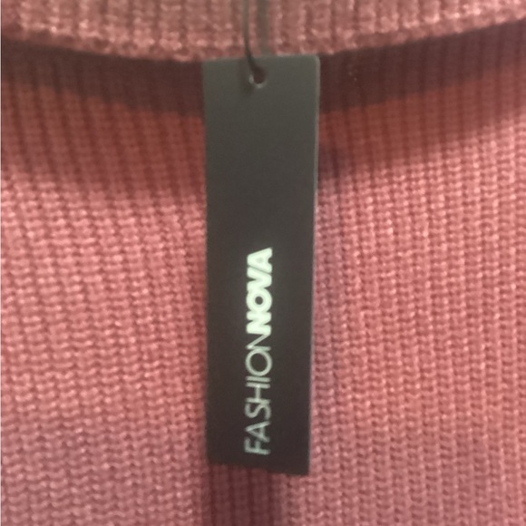 Plus Size, Fashion Nova Pink Ribbed Off-Shoulder Bodycon Dress, 2X - Picture 6 of 7